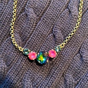 Five beveled Swarovski  crystal Necklace